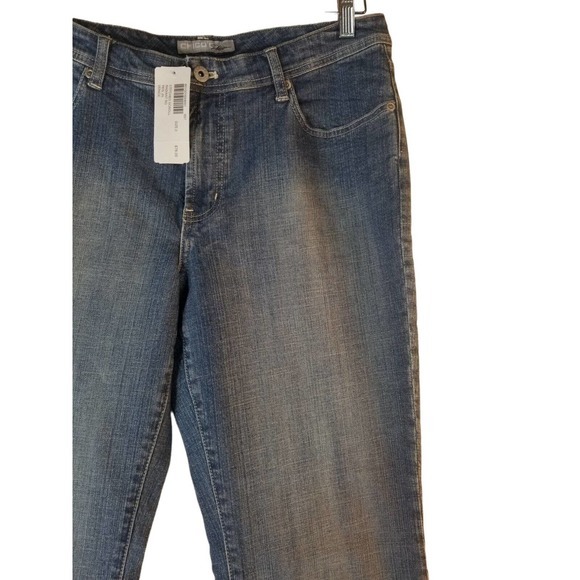 The Platinum by Chicos Straight Leg Blue Jeans Women's Size 2 Stretch 33x32 - Picture 5 of 10